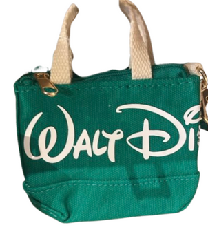 Disney Parks Walt Disney World Logo Mania Mini Canva Tote Bag Keychain Green New