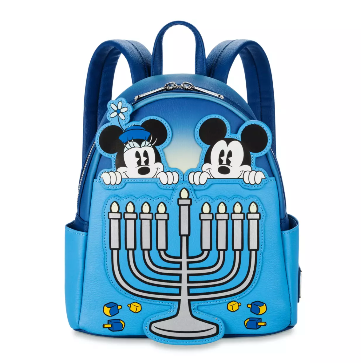 Disney Parks Mickey and Minnie Hanukkah Light-Up Loungefly Mini Backpack New