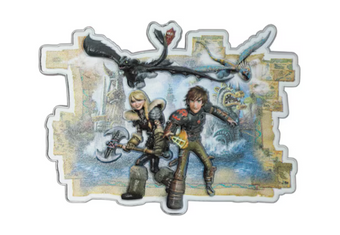 Universal Studios How To Train Your Dragon Isle of Berk Map Magnet New W Tag