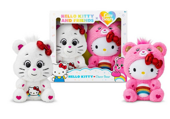 Care Bears Hello Kitty and Cheer Bear Plush 2pk New With Tags