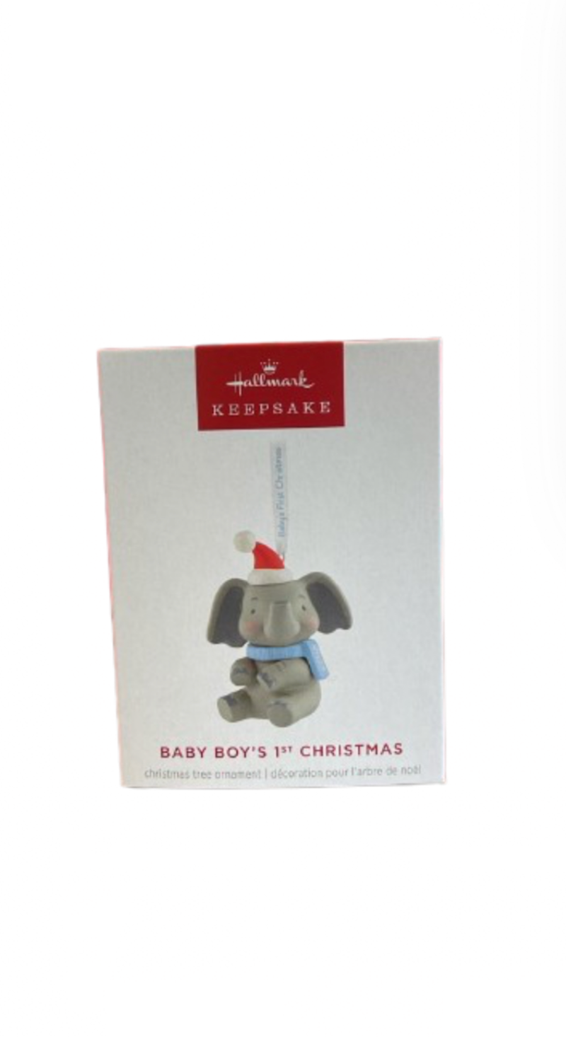 Hallmark 2025 Keepsake Baby Boy's First Christmas Elephant Ornament New with Box