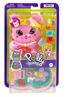 Polly Pocket Tea Party Bunny Compact Travel Toy Playset Toy New With Tag