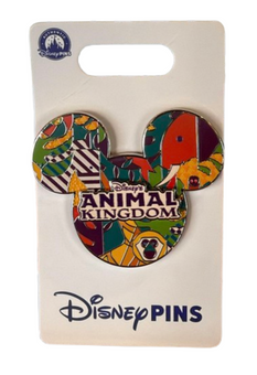 Disney Parks Animal Kingdom Mickey Icon Tropical Pattern Pin New With Card