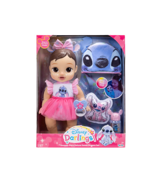 Disney Darlings Snuggly Stars Feature Baby Doll Stitch Brunette Hair Toy New Box