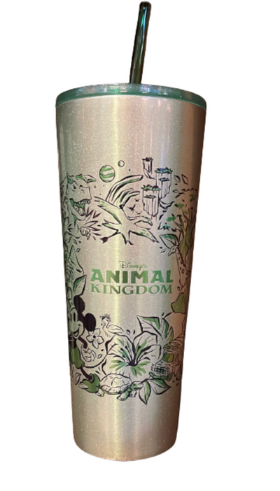 Disney Starbucks Animal Kingdom Icons Metal Tumbler Cup with Straw New