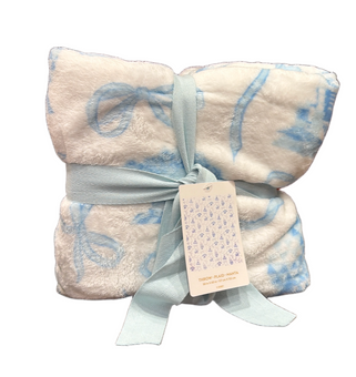 Disney Parks Cinderella Castle Toile & Bow Plush Throw Blanket New With Tag