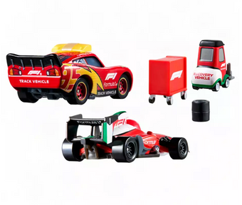Disney and Pixar Cars with Formula 1 Die Cast Set by Mattel Lightning McQueen