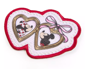 Disney Parks Mickey Minnie Mouse Valentine Locket Patch Stoney Clover Lane New