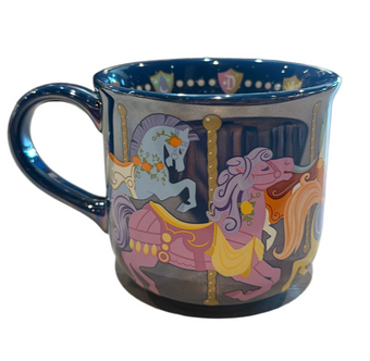 Disney Parks WDW Carousel Horses Blue Coffee Mug New with Tag