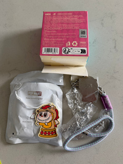 Pop Mart Labubu The Monsters Let's Checkmate Knight Pendant Keychain Charm New