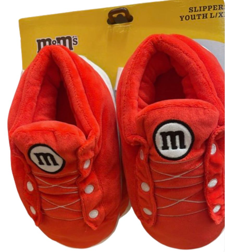 M&M's World Red Characters Plush Slippers Youth L/XL New with Tag
