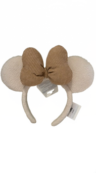 Disney Parks 2026 Cozy Neutrals Mickey Minnie Bow Ear Adult Headband New Tags