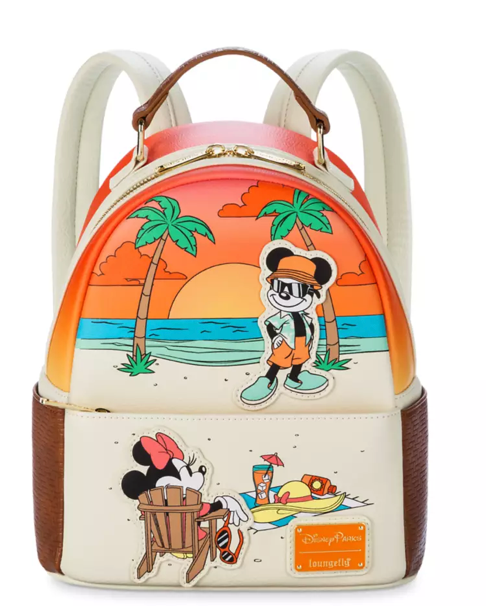 Disney Parks Mickey and Minnie Mouse Beach Loungefly Mini Backpack New with Tag
