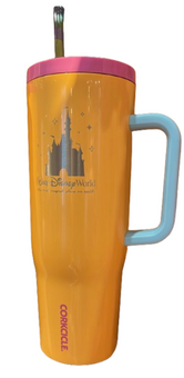 Disney Parks Corkcicle Tumbler with Straw Walt Disney World Pink New w Tag