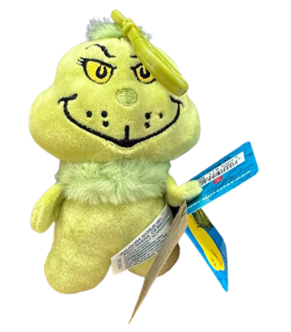 Universal Studios Dr. Seuss The Grinch Clip On Keychain Plush New with Tag