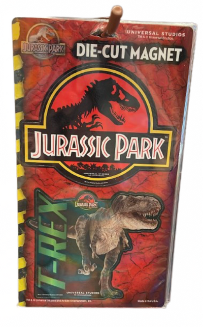 Universal Studios Jurassic Park Logo and T Rex Magnet Set New