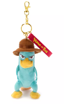 Disney Parks Perry as ''Agent P'' Plush Keychain Bag Charm Phineas Ferb 7'' New