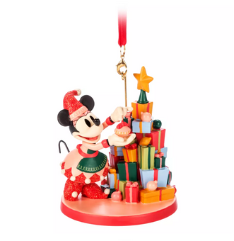 Disney Parks Sketchbook Minnie Elf Christmas Tree Ornament New with Tag