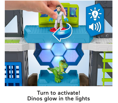 Fisher Price Imaginext Jurassic World Dinosaur Toys Scan and Glow Dino Playset
