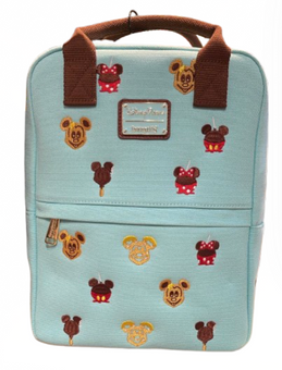 Disney Parks Backpack 2025 Loungefly Canvas Disney Snacks Light Green New w Tag