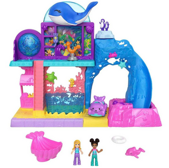 Polly Pocket Pollyville Aquarium Starring Shani Playset w 2 Doll Toy New W Box
