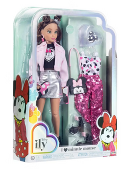 Disney ILY 4ever 12.5" Minnie Mouse Doll Pink Jacket Brown Hair Toy New With Tag