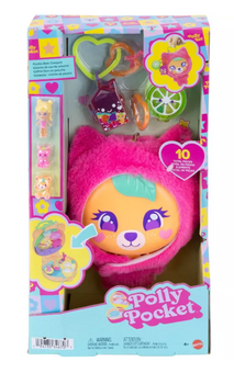 Polly Pocket Plushie Bear Compact Doll & Keychain Playset Pets Fruit Toy New