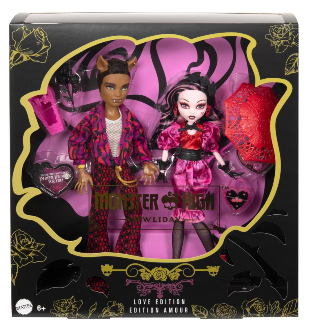 Monster High Draculaura and Clawd Wolf Collectible Dolls Howliday Love I Love Characters Monster High Draculaura and Clawd Wolf Collectible Dolls Howliday Love I Love Characters