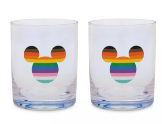 Disney Parks Mickey Mouse Glass Set Pride Collection New With Tag