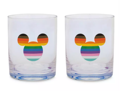 Disney Parks Mickey Mouse Glass Set Pride Collection New With Tag