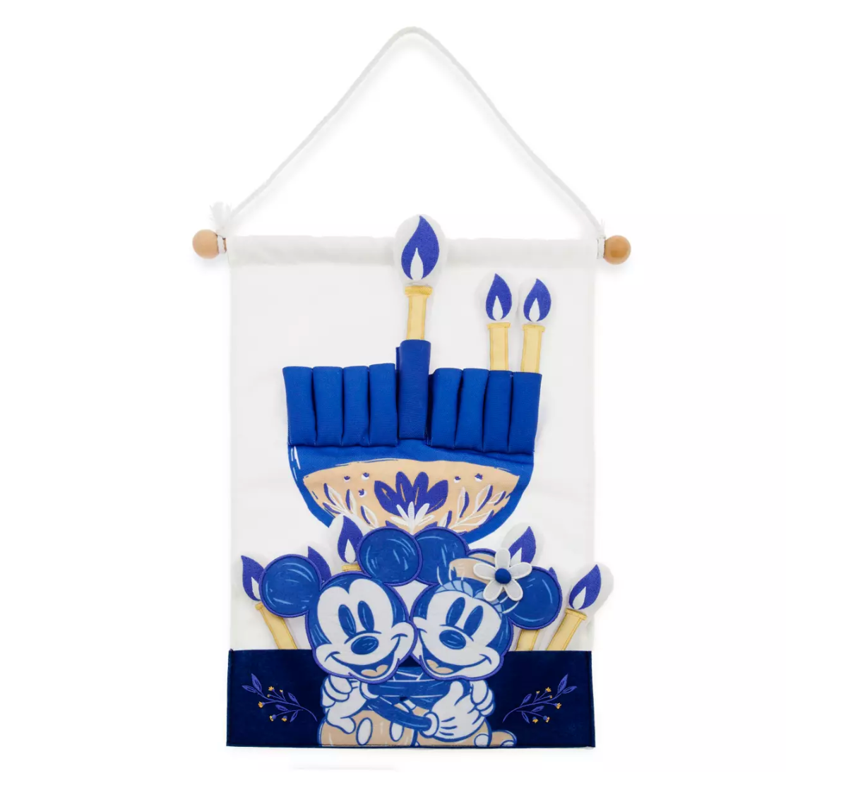 Disney Parks Mickey and Minnie Hanukkah Fabric Wall Hanging New with Tag