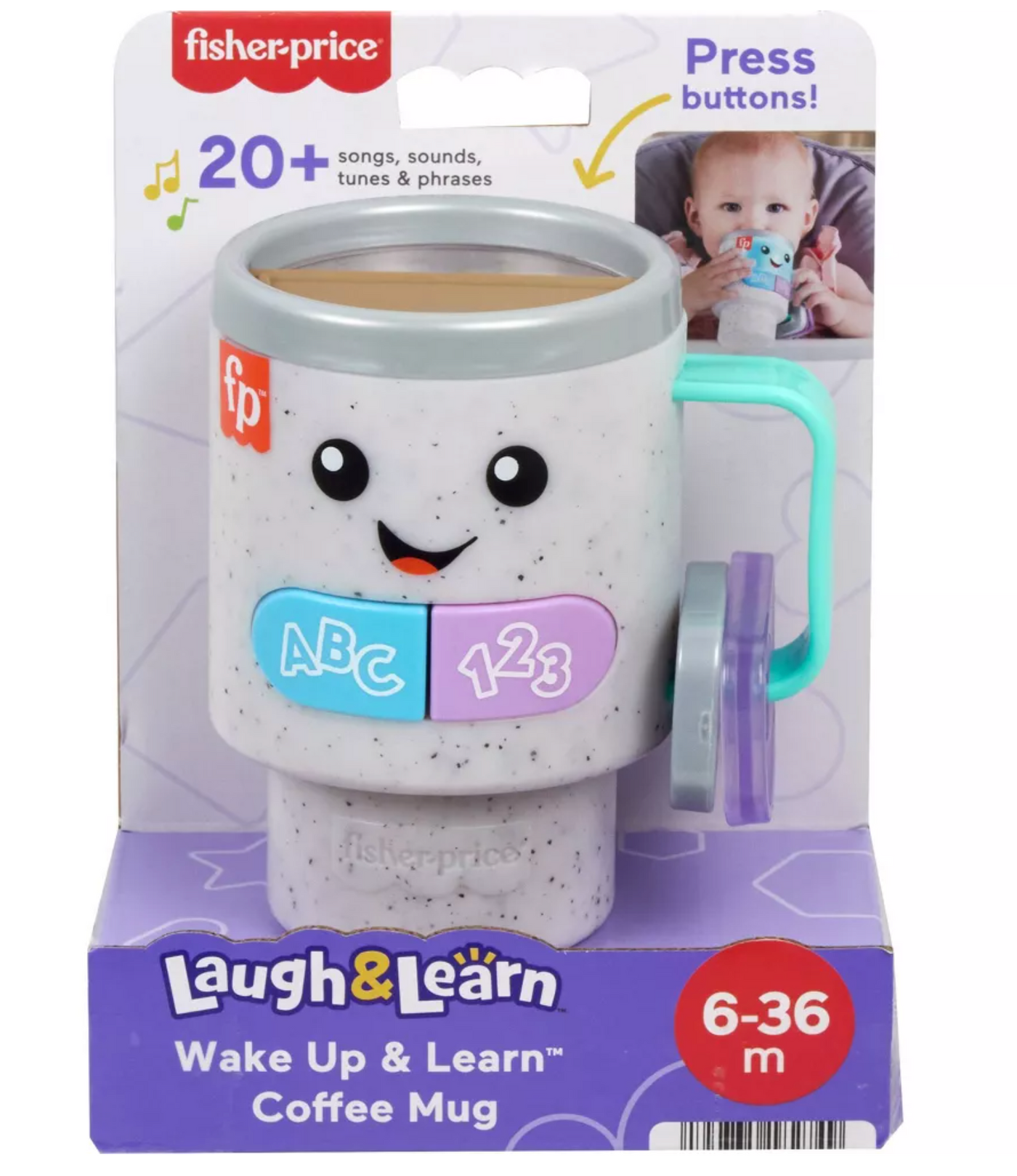 Fisher-Price Laugh & Learn Wake Up & Learn Coffee Mug Toy New with Box