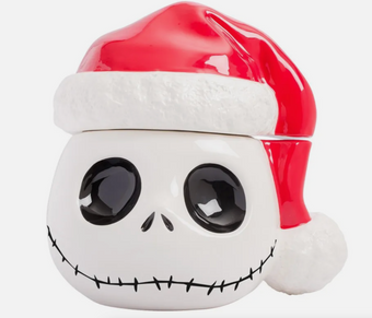Disney The Nightmare Before Christmas Santa Jack Head Sculpted Cookie Jar New