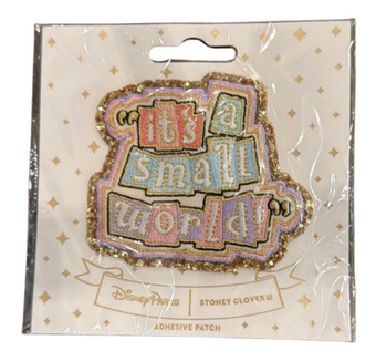 Disney Parks Stoney Clover Lane Adhesive Patch It's a Small World Logo New W Tag