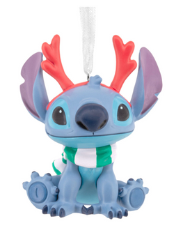 Hallmark Disney Stitch With Red Antlers Christmas Ornament New