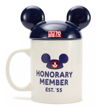 Disney Parks 70th Honorary Member Mickey Club Ceramic Coffee Mug with Lid New