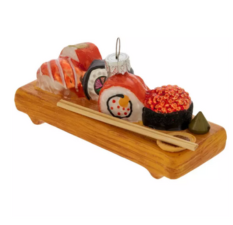 Robert Stanley Sushi Table Glass Christmas Ornament New with Tag