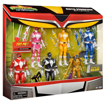 Mighty Morphin Power Rangers Re-Ignition Auto-Morphin 6pk Battle Set Toy New Box
