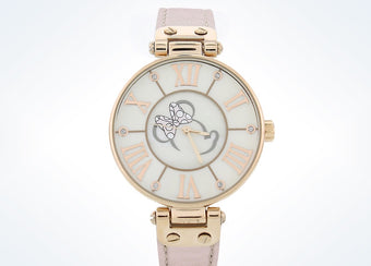 Disney Parks Pink Minnie Mouse Leather Watch by Sutton New with Case