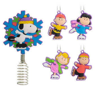 Hallmark Mini Peanuts Tree Topper and Ornaments, Set of 5 New With Box