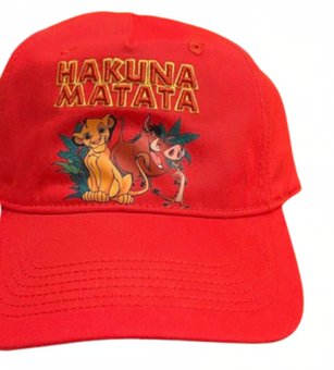 Disney Parks Lion King Hakuna Matata Red Baseball Cap Hat New With Tag