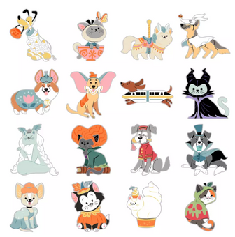 Disney Parks Cats and Dogs Halloween Series Pin Blind Pack Limited New Sealed