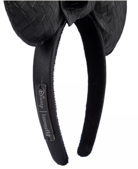 Disney Parks Minnie Mouse Faux Leather Loungefly Ear Headband Black New With Tag
