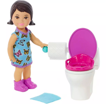 Barbie Skipper Babysitters Inc Doll Set with Toilet Toy New With Box