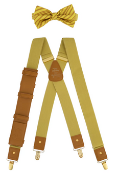 Universal Studios Harry Potter Hufflepuff Crest Suspender & Bowtie Set New W Tag