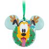 Disney Parks Pluto Festive Mickey Icon Plate Christmas Ornament New With Tg