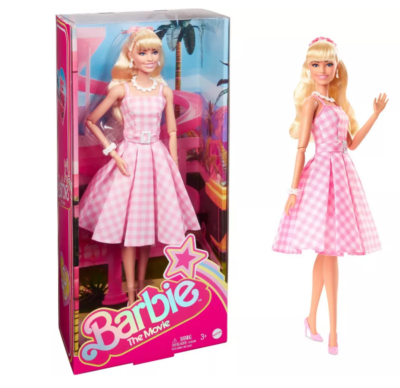 barbie pink gingham dress margot robbie Mattel Barbie The Movie Pink Gingham Dress