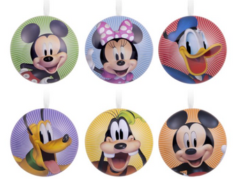 Hallmark Disney Mickey and Friends Tin Set of 6 Christmas Ornament New with Box