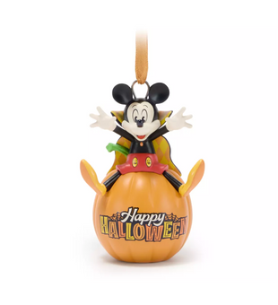 Disney Parks Happy Halloween Mickey On Pumpkin Christmas Ornament New with Tag