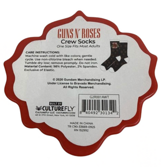 Guns N' Roses Band Crew Socks One Size Fits Most Unisex w Collectible Box New